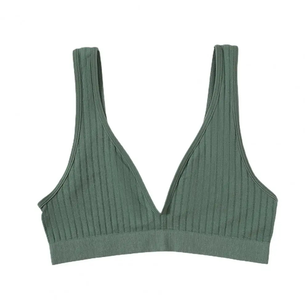 Sexy Seamless Sport Bra Bra Wire Free Rib Brassiere Women's Plunge Bralette Underwear Top Female Comfy Lingerie Small Breasts